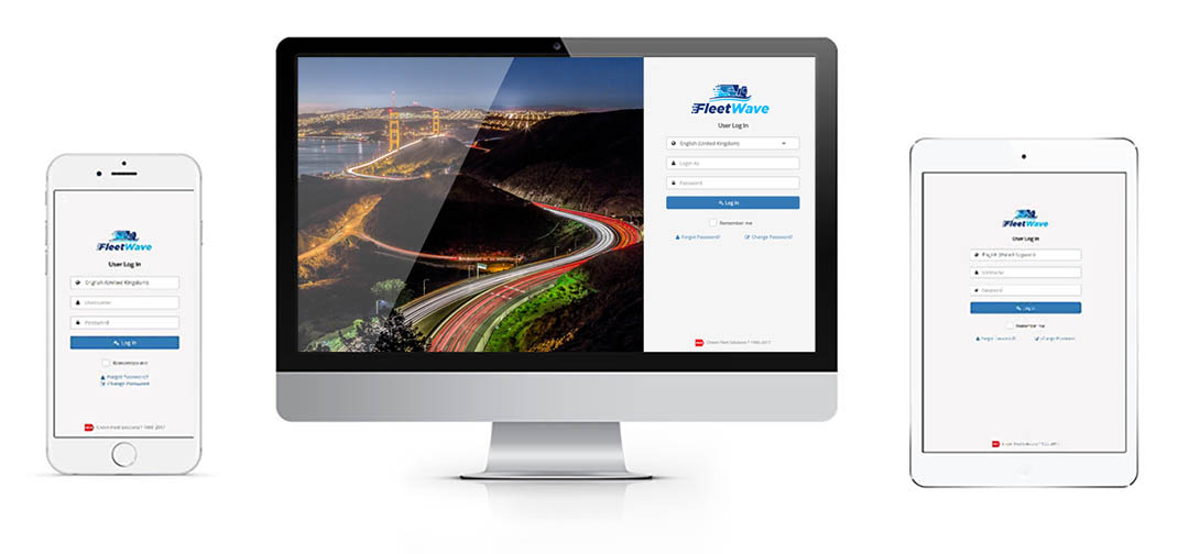 fleet management software, fleetwave log-in screen